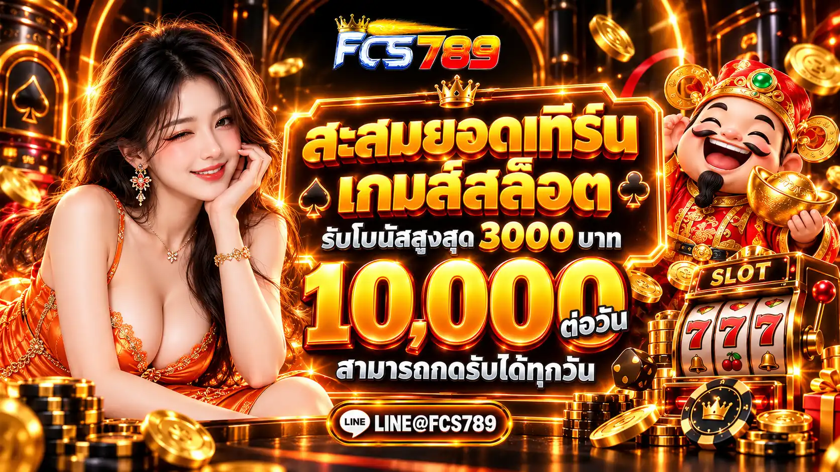 FCS789 ล่าแต้มสล็อตออนไลน์ ปั่นเกมบวกแตกมันส์ เทิร์นต่ำถอนไวขึ้น